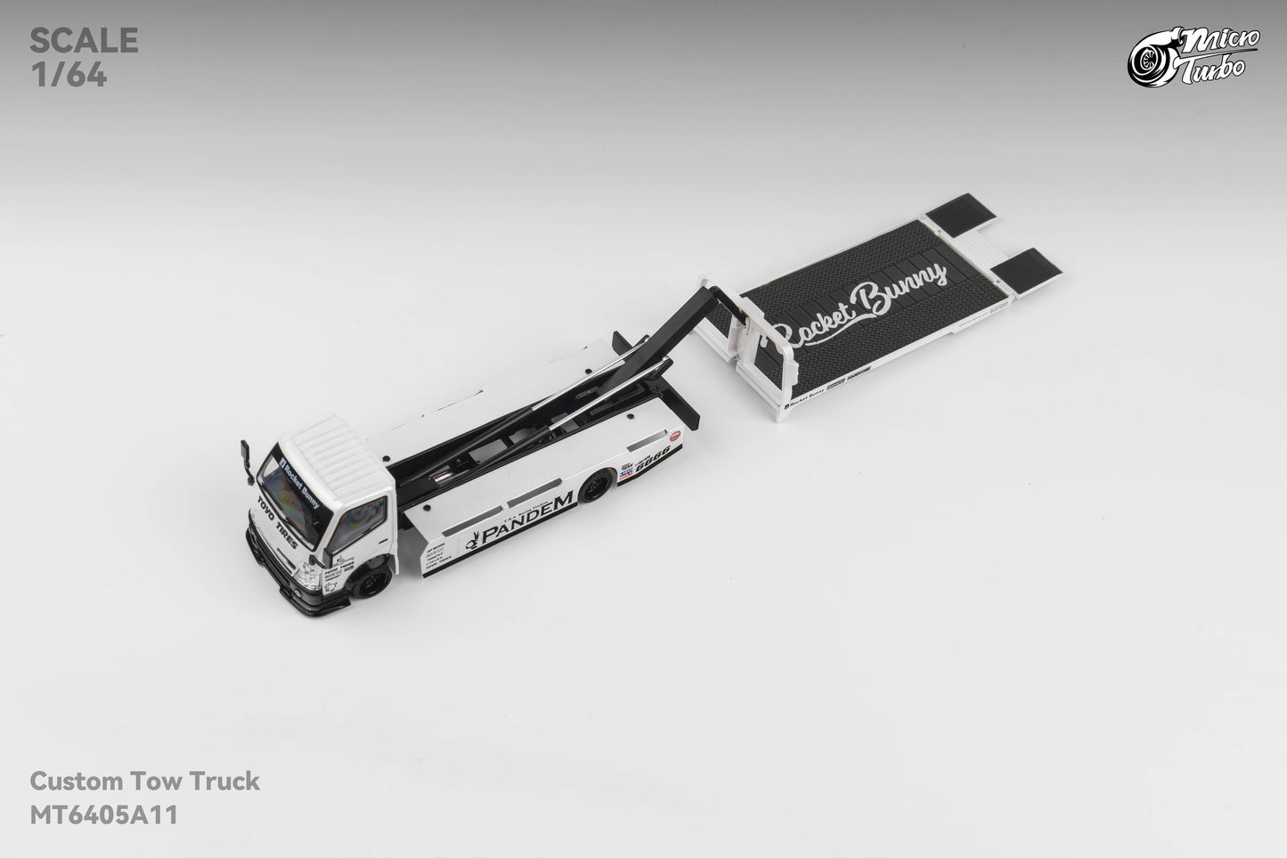 Micro Turbo 1/64 Custom Tow Truck Rocket Bunny - White MT6405A11