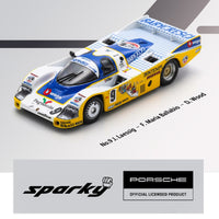 PREORDER SPARKY 1/64 Porsche 956 No.9 5th Le Mans 1986 J. Laessig – F. Maria Ballabio – D. Wood Y325 (Approx. Release Date : Q1 2025 subject to the manufacturer's final decision)