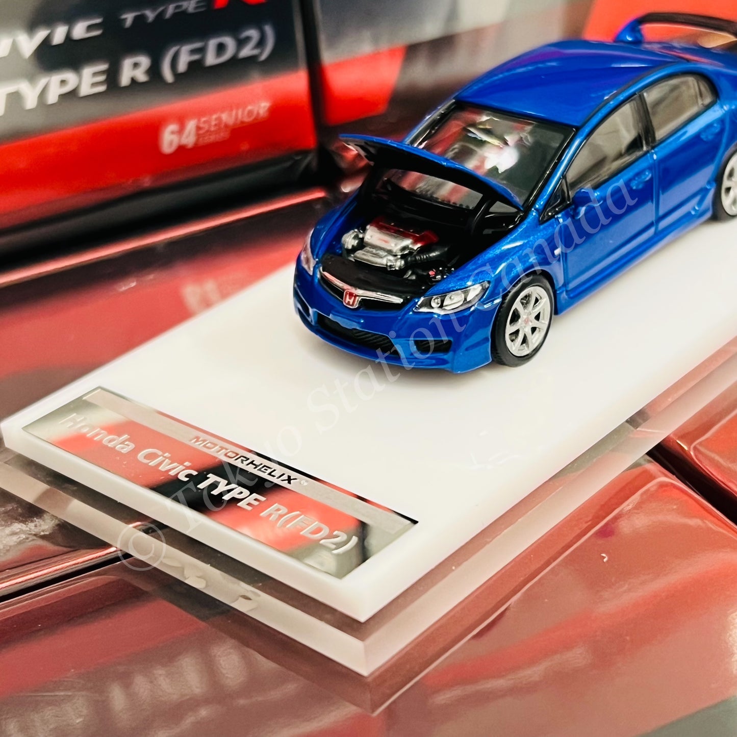 MOTORHELIX 1/64 Honda Civic Type R FD2 Vivid Blue Pearl M65402