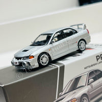 POPRACE 1/64 MITSUBISHI LANCER EVOLUTION IV - STEEL SILVER PR640140