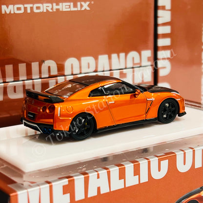 MOTORHELIX 64SENIOR 1/64 Customized GT-R R35 Metallic Orange HEC 2025 Exclusive Model M63509