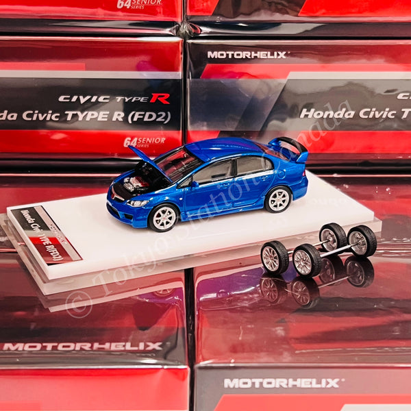 MOTORHELIX 1/64 Honda Civic Type R FD2 Vivid Blue Pearl M65402