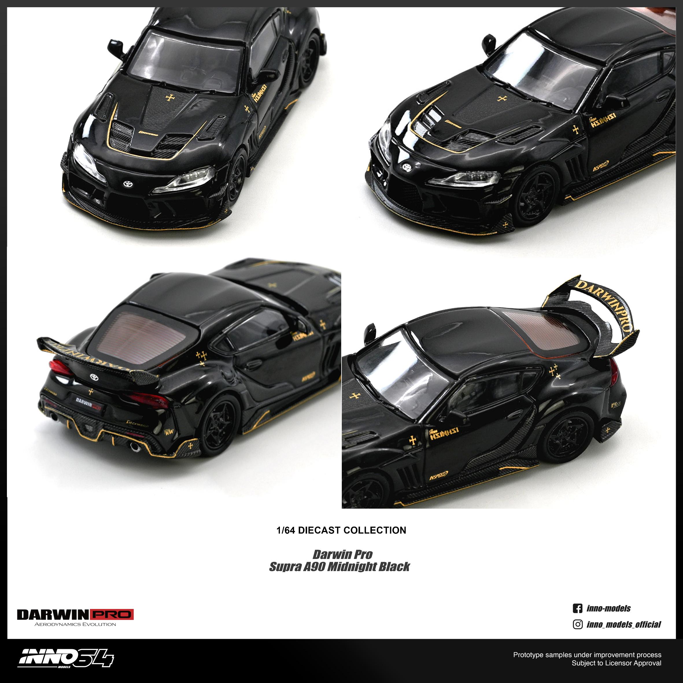 PREORDER INNO64 1/64 DARWIN PRO Supra A90 Gloss Black IN64-A90DP
