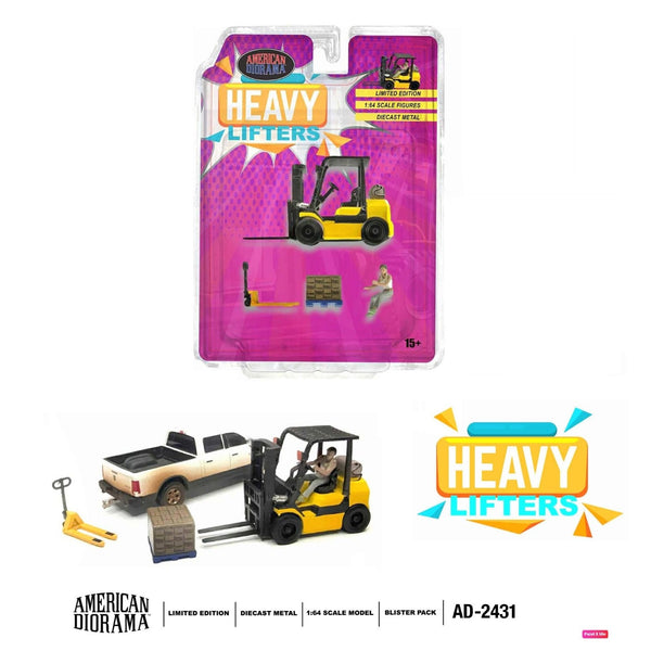 PREORDER AMERICAN DIORAMA 1/64 Figure set - Heavy Lifters (Blister Pack) AD-2431 (Approx. Release Date : Q4 2025 subject to manufacturer's final decision)