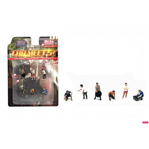 AMERICAN DIORAMA 1:64 Limited Edition Die Cast Figure Set - Car Meet 5 AD-2432MJ (Blister Pack)))