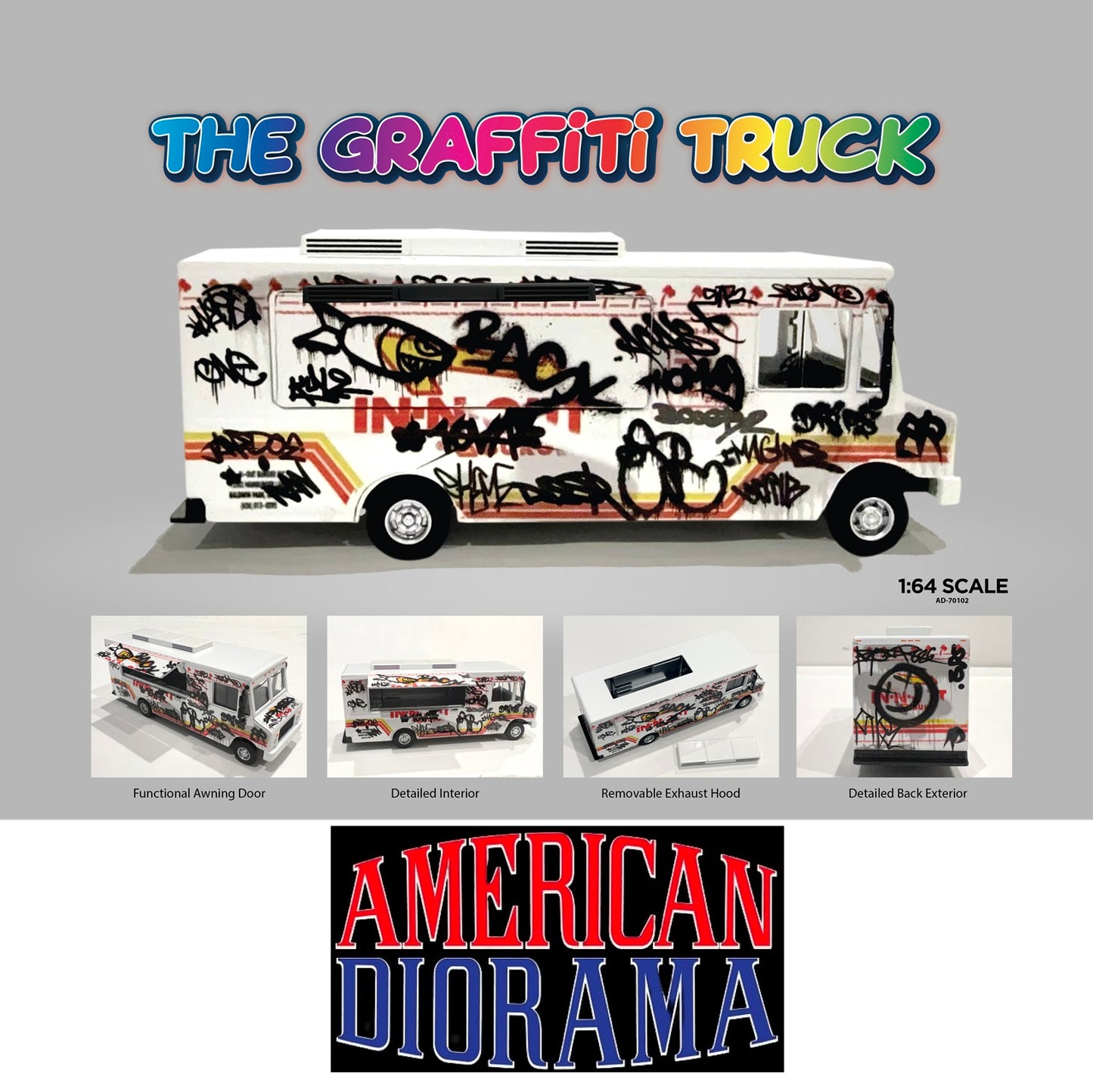 AMERICAN DIORAMA 1/64 Food Truck series – Graffiti style AD-70102