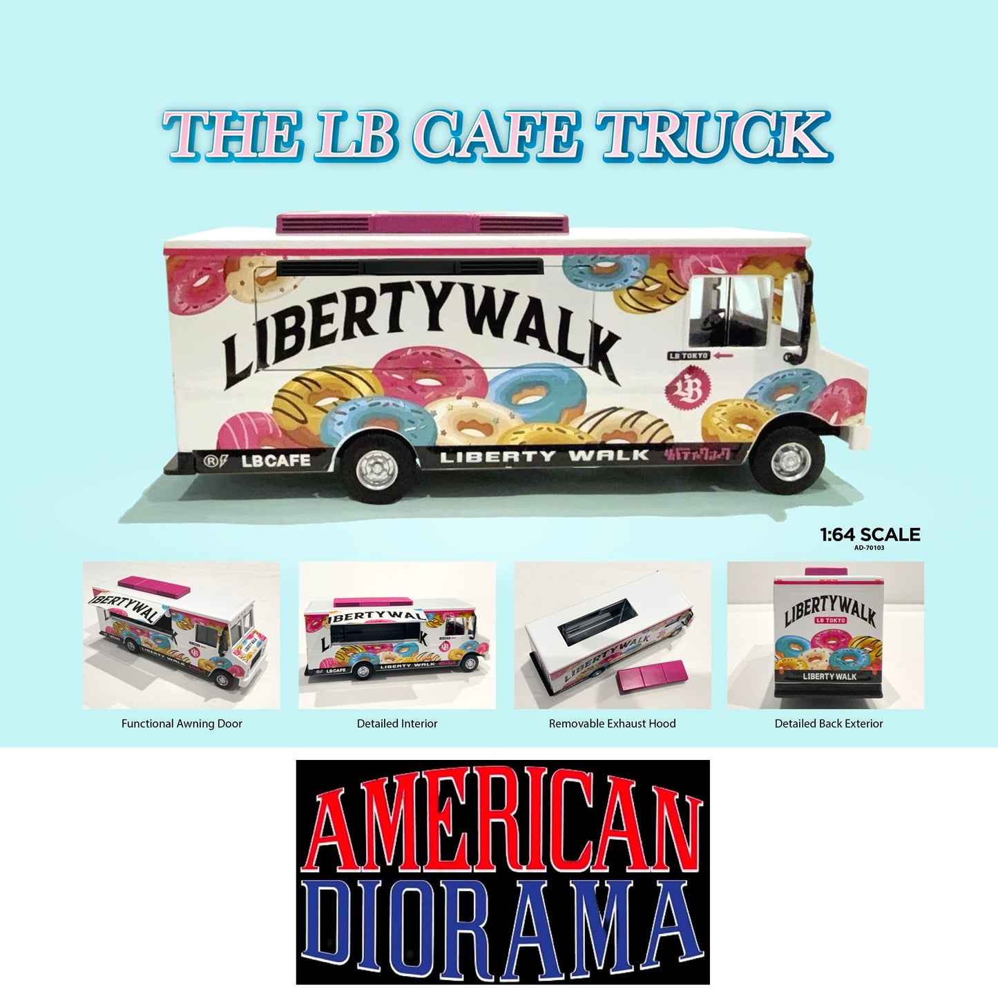 AMERICAN DIORAMA 1/64 Food Truck series – LB Café AD-70103
