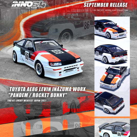 INNO64 1/64 TOYOTA AE86 Levin "INAZUMA WORX" PANDEM / ROCKET BUNNY IN64-AE86LP-IWORX