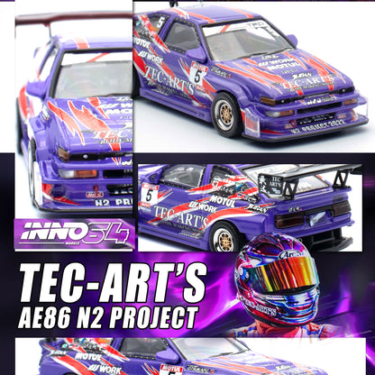 INNO64 1/64 TOYOTA SPRINTER TRUENO AE86 N2 PROJECT BY Tec-Art's IN64-AE86N2-TECART