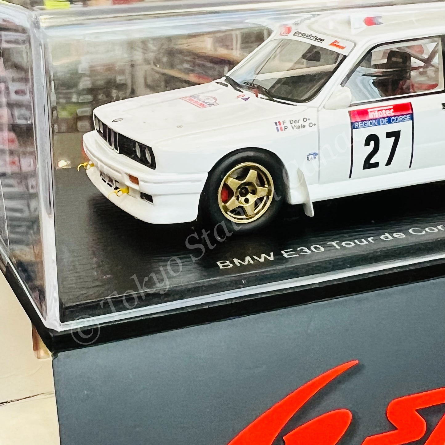 Spark Model 1/43 BMW E30 NO.27 TOUR DE CORSE RALLYE DE FRANCE 1990 F. DOR - P. VIALE S8486