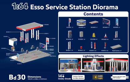 Tiny City 1/64 ESSO Petrol Diorama Bd30 (ATS64047)