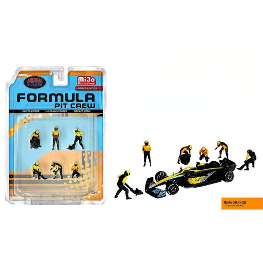 AMERICAN DIORAMA 1:64 Formula Pit Crew - Team Orange AD-2441 (Blister Pack)