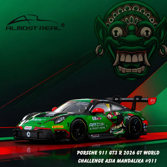 PREORDER Almost Real 1/64 Porsche 911 GT3 R 2026 GT World Challenge Asia Mandalika #911 640006021 (Approx. Release Date: Q4 2026 and subject to the manufacturer's final decision)