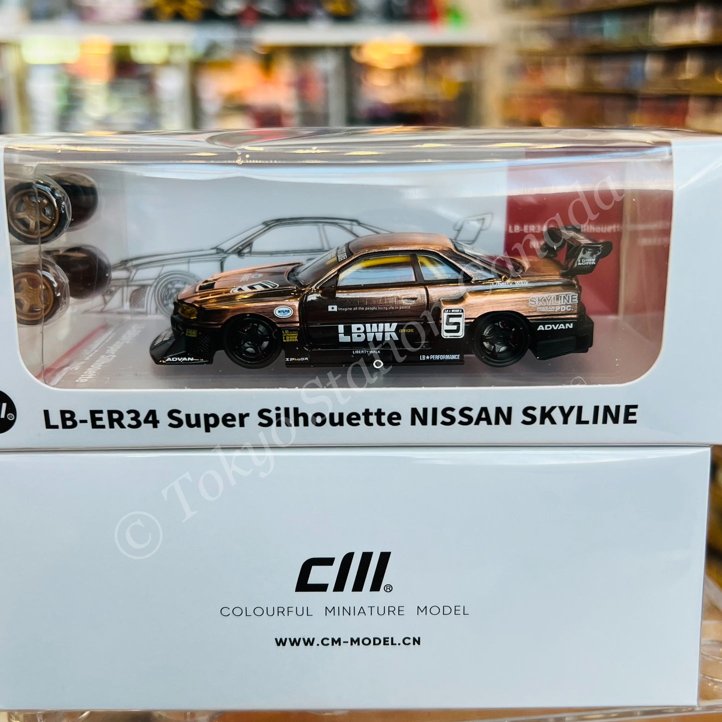 CM MODEL 1/64 Nissan LBWK ER34 NO.5 Bronze CM64-ER34-10