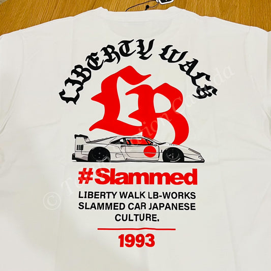 LIBERTY WALK JAPAN KAIZOU BOX LOGO F40 WHITE TEE T284-WHXL