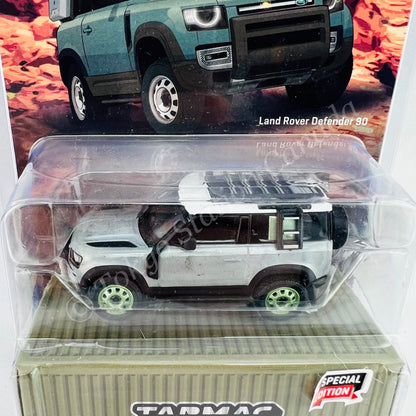 *CHASE CAR* TARMAC WORKS GLOBAL64 Land Rover Defender 90 Green Metallic "2021 HK Toycar Salon Edition" T64G-019-GR