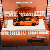 MOTORHELIX 64SENIOR 1/64 Customized GT-R R35 Metallic Orange HEC 2025 Exclusive Model M63509