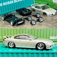 BM Creations x Diecast Master 1/64 Nissan Silvia S15 with Plastic Container SILVER RHD 64DM64011