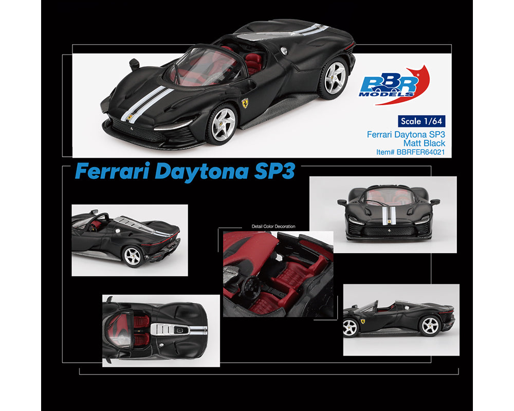 BBR 1/64 Ferrari Daytona SP3 – Matt Black – Limited Edition BBRFER64021