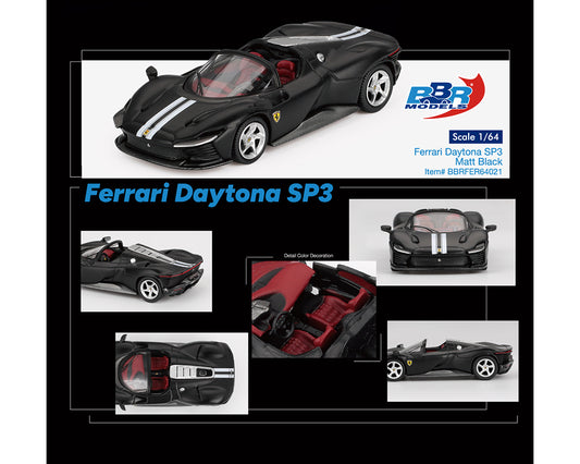 BBR 1/64 Ferrari Daytona SP3 – Matt Black – Limited Edition BBRFER64021