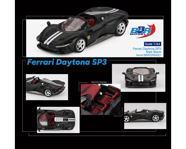 PREORDER BBR 1/64 Ferrari Daytona SP3 – Matt Black – Limited Edition BBRFER64021 (Approx. Release Date : Q4 2025 subject to manufacturer's final decision)