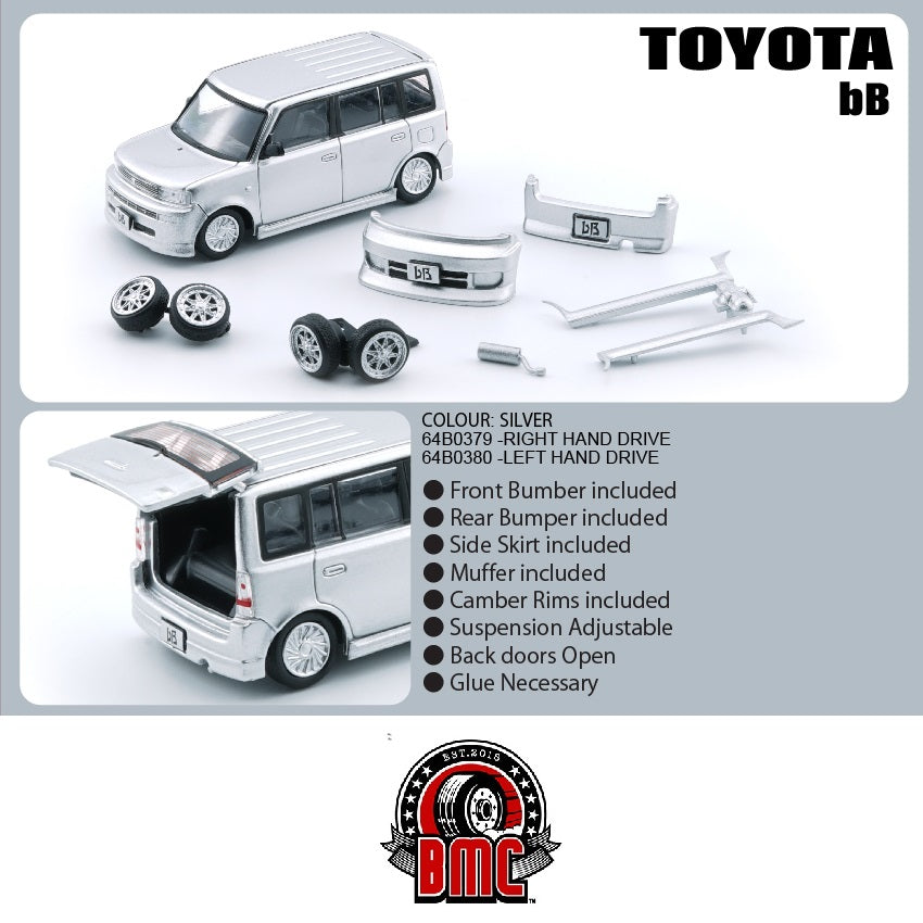 BM Creations 1/64 Toyota 2000 bB Silver LHD 64B0380