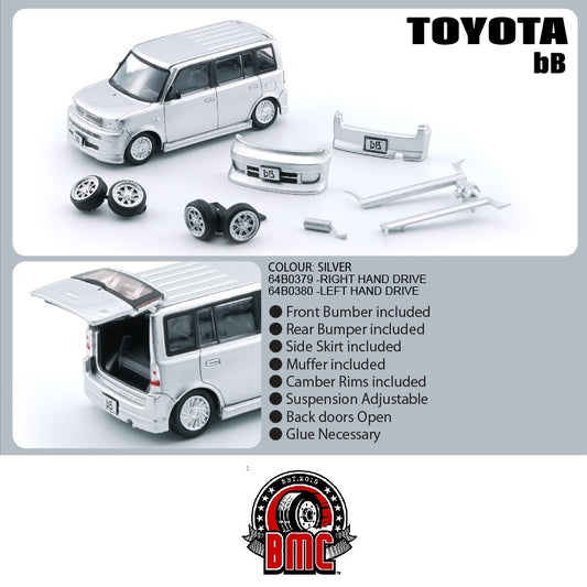 BM Creations 1/64 Toyota 2000 bB Silver LHD 64B0380