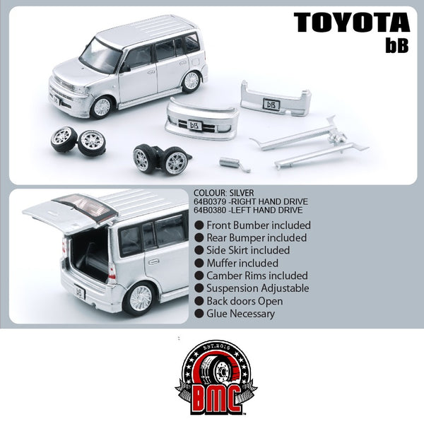 PREORDER BM Creations 1/64 Toyota 2000 bB Silver LHD 64B0380 (Approx. release in JAN 2024 and subject to the manufacturer's final decision)