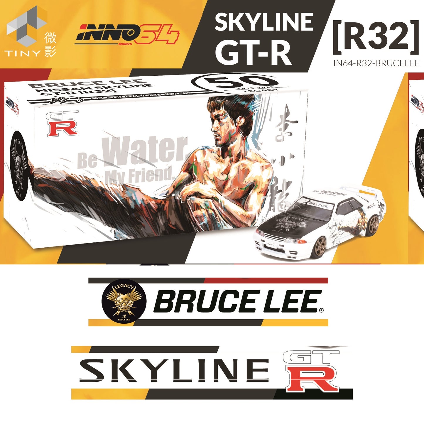 INNO64 x TOYEAST 1/64 NISSAN SKYLINE GT-R (R32) IN64-R32-BRUCELEE