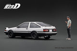 PREORDER Ignition Model 1/18 	INITIAL D Toyota Sprinter Trueno 3Dr GT Apex(AE86) White/Black With Mr.Bunta IG3659 (Approx. Release Date : Q1 2025 subject to manufacturer's final decision)