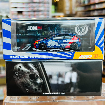 INNO64 1/64 HONDA CIVIC Type-R (EK9) "NO GOOD RACING" Red Bull Livery IN64-EK9-JDM16