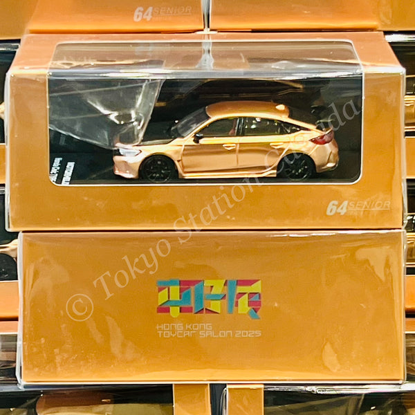 MOTORHELIX 1/64 Honda Civic Type R (FL5) Customized Electroplating Copper with Carbon Fiber Bonnect (HK Toycar Salon 2025) M65330DZ-HK