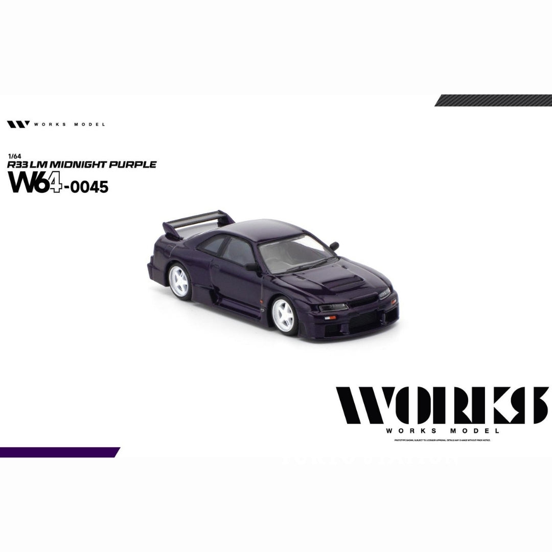 PREORDER WORKS 1/64 R33 LM MIDNIGHT PURPLE W640045 (Approx. Release Date: Q2 2027 and subject to the manufacturer's final decision)
