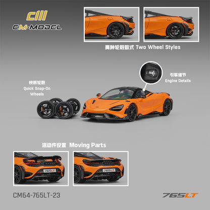 PREORDER CM MODEL 1/64 Mclaren 765LT Papaya orange CM64-765LT-23 (Approx. Release Date : Q4 2026 subject to manufacturer's final decision)