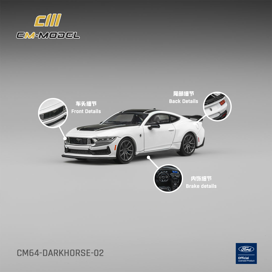 PREORDER CM MODEL 1/64 Ford Mustang DarkHorse Oxford White CM64-Darkhorse-02 (Approx. Release Date : Q4 2026 subject to manufacturer's final decision)