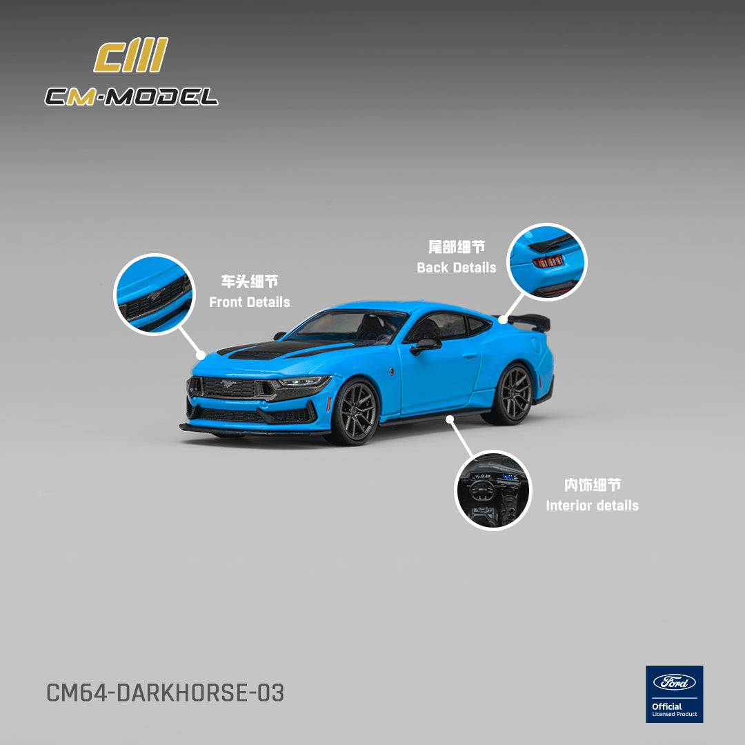 PREORDER CM MODEL 1/64 Ford Darkhorse Grabber Blue with Black Hood Stripes CM64-Darkhorse-03  (Approx. Release Date : Q4 2026 subject to manufacturer's final decision)