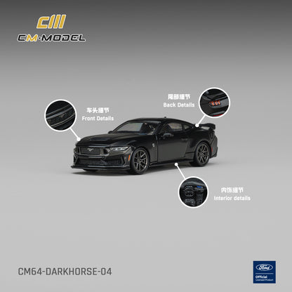 PREORDER CM MODEL 1/64 Ford Mustang Darkhorse Shadow Black CM64-DARKHORSE-04P01 (Approx. Release Date : Q2 2027 subject to manufacturer's final decision)