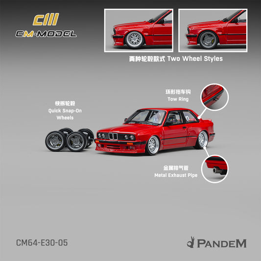 PREORDER CM MODEL 1/64 Pandem M3 E30 Bright Red CM64-E30-05 (Approx. Release Date : Q4 2026 subject to manufacturer's final decision)
