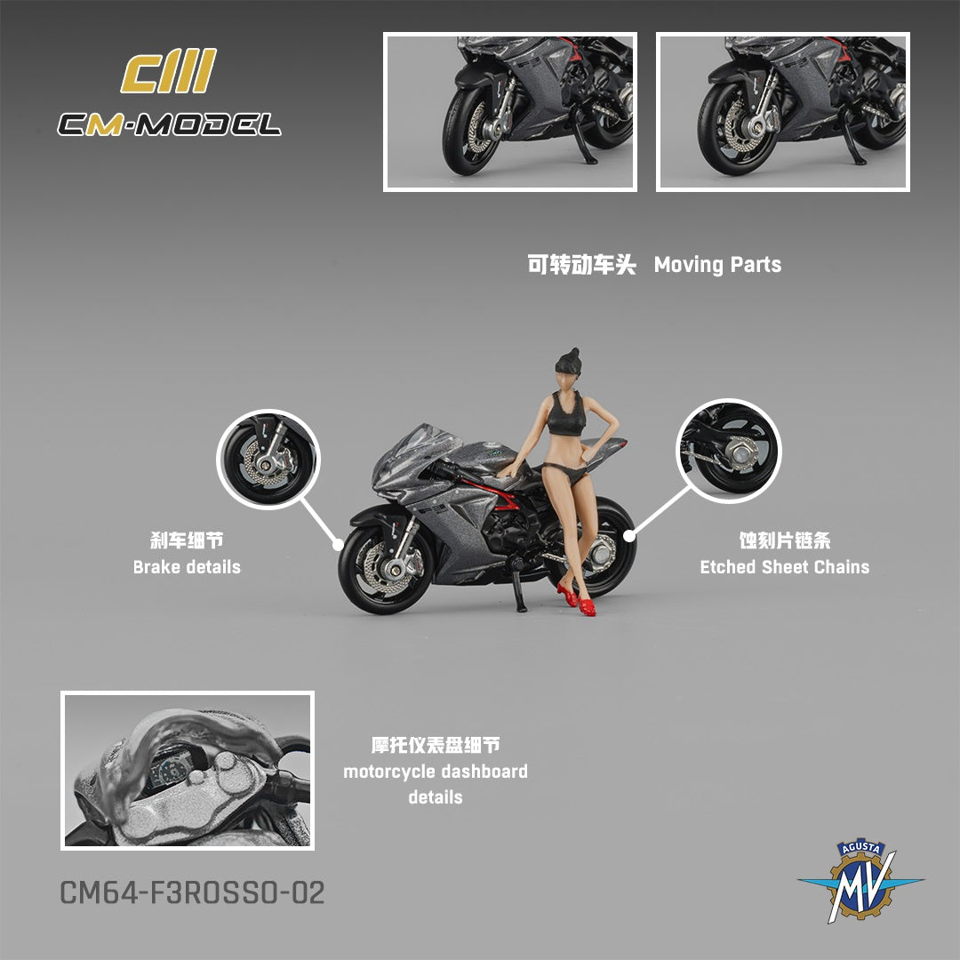CM MODEL 1/64 MV Agusta F3 Rosso Metallic Gray CM64-F3Rosso-02