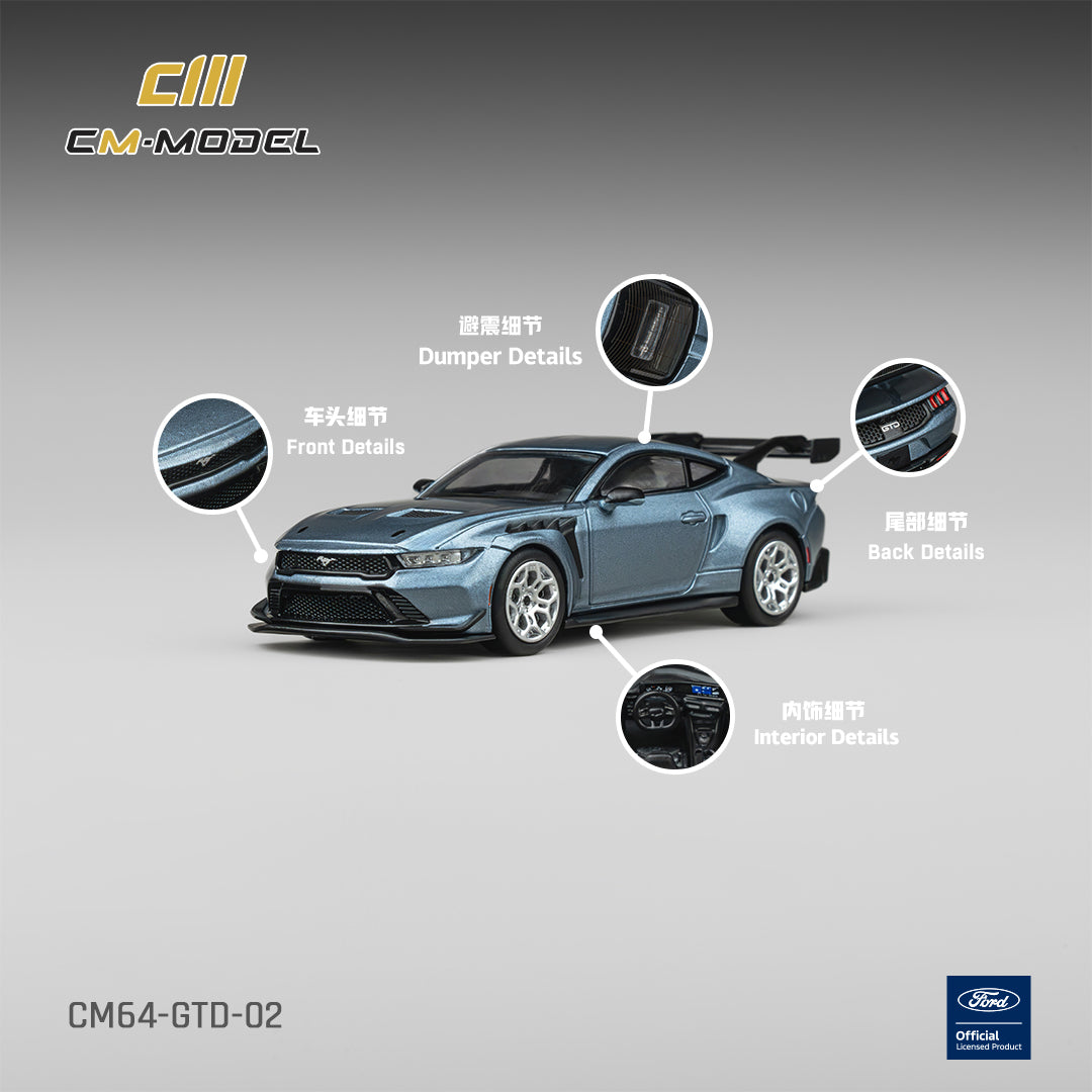 PREORDER CM MODEL 1/64 Ford Mustang GTD Indulgent Blue CM64-GTD-02 (Approx. Release Date : Q3 2026 subject to manufacturer's final decision)