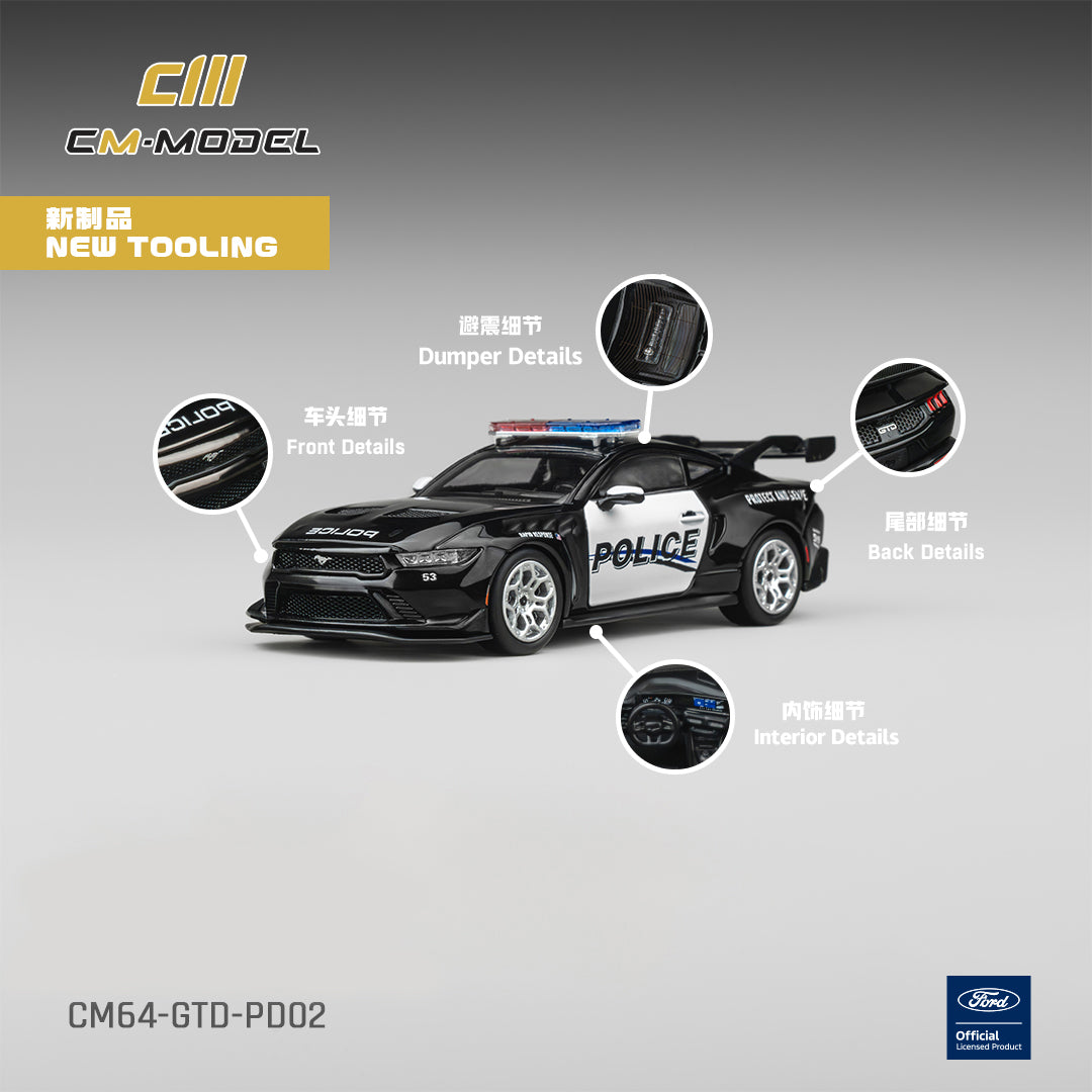 PREORDER CM MODEL 1/64 Ford GTD Police Car CM64-GTD-PD02 (Approx. Release Date : Q3 2026 subject to manufacturer's final decision)