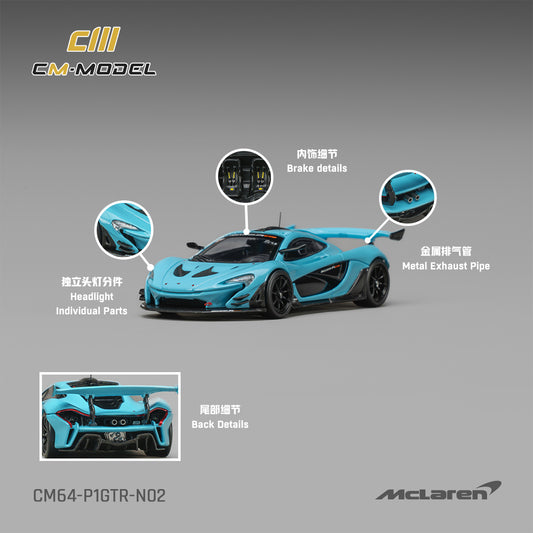 PREORDER CM MODEL 1/64 Mclaren P1GTR Iridium Blue CM64-P1GTR-N02  (Approx. Release Date : Q2 2027 subject to manufacturer's final decision)