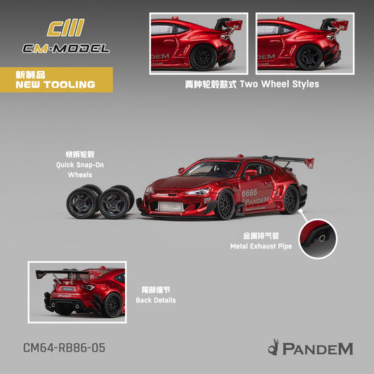 PREORDER CM MODEL 1/64 Toyota GT86 Pandem Widebody V3.5 Metallic red CM64-RB86-05 (Approx. Release Date : Q4 2026 subject to manufacturer's final decision)