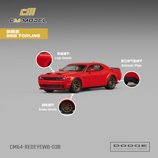 PREORDER CM MODEL 1/64 Dodge Challenger SRT Hellcat Redeye Widebody Torred Clearcoat CM64-REDEYEWB-03 (Approx. Release Date : Q4 2026 subject to manufacturer's final decision)