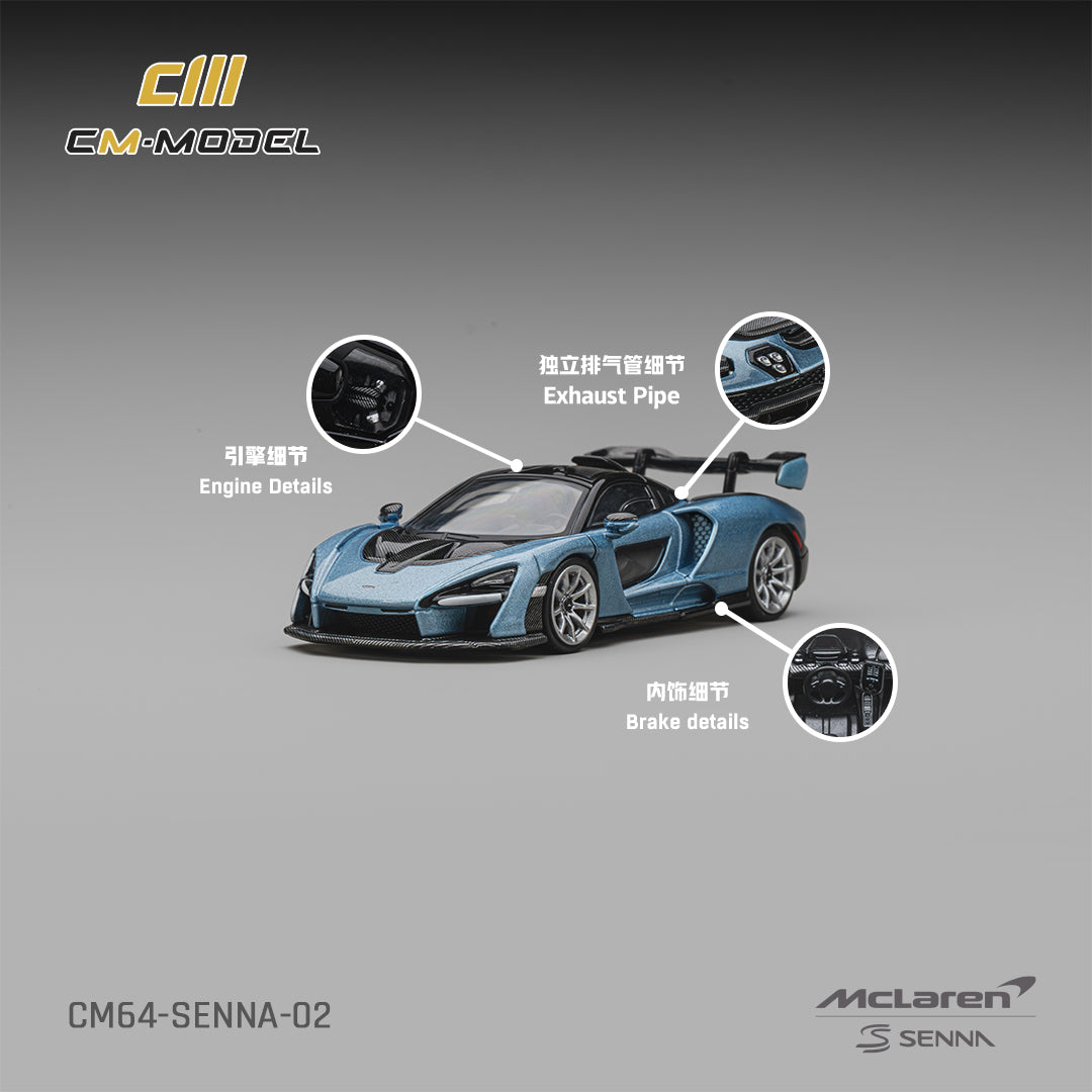 PREORDER CM MODEL 1/64 Mclaren Senna Ice blue CM64-Senna-02 (Approx. Release Date : Q4 2026 subject to manufacturer's final decision)