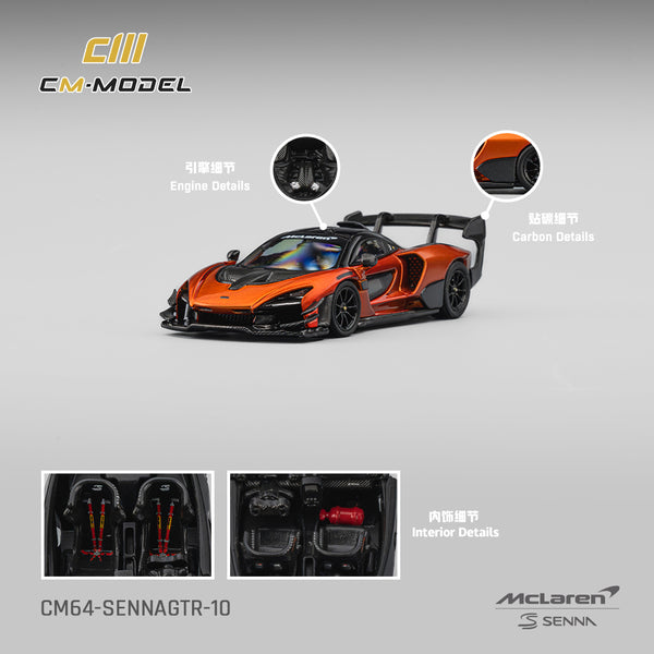 PREORDER CM MODEL 1/64 Mclaren SennaGTR Volcano Orange CM64-SennaGTR-10 (Approx. Release Date : Q1 2026 subject to manufacturer's final decision)