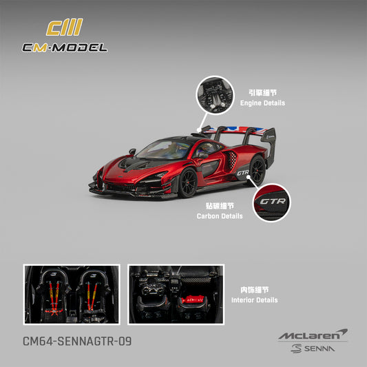 CM MODEL 1/64 Mclaren Senna GTR Metallic Red CM64-SennaGTR-09