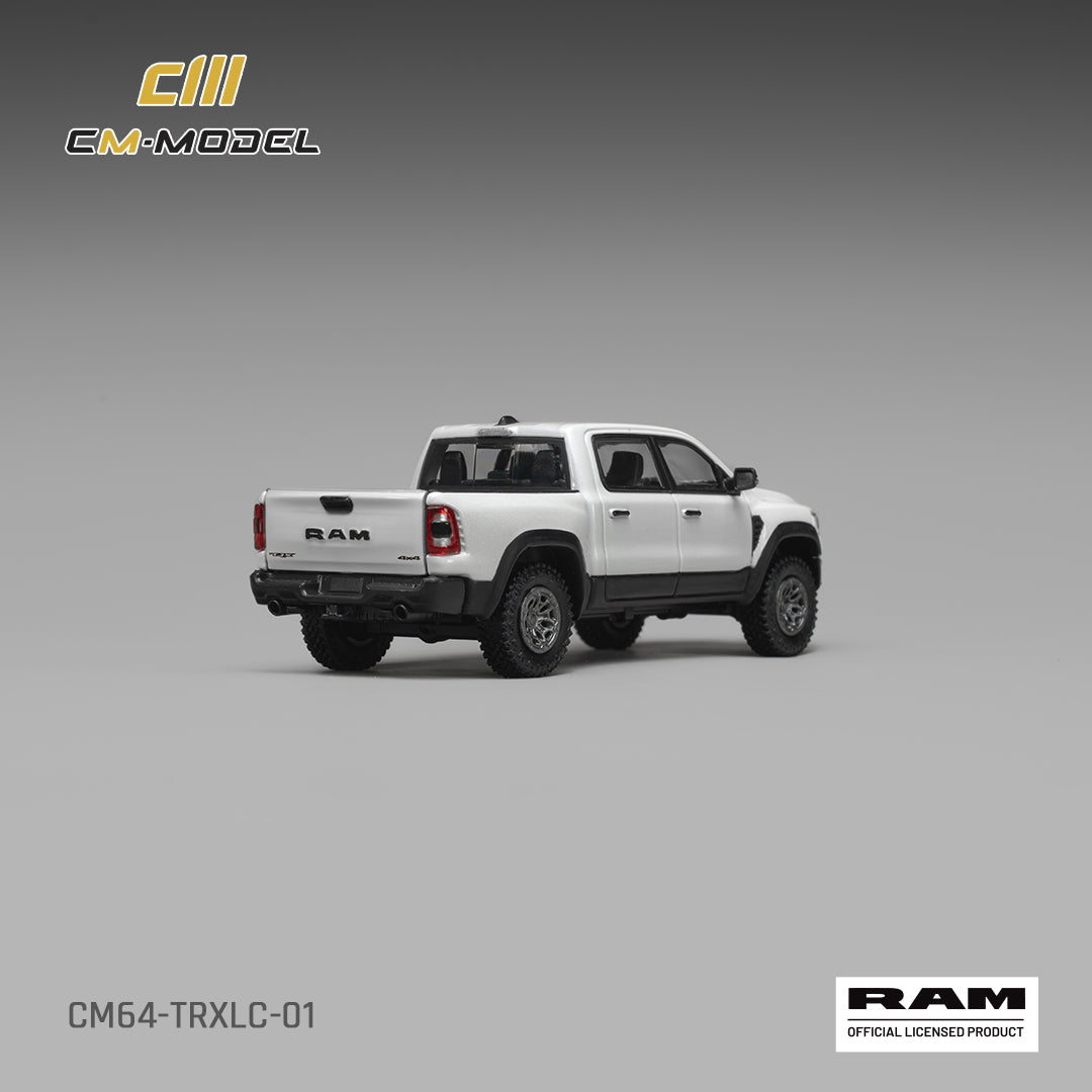 PREORDER CM MODEL 1/64 2024 Ram 1500 TRX 6.2L Supercharged V8 – Final Edition Stellantis Diamond White Crystal Pearl  CM64-TRXLC-01 (Approx. Release Date : Q2 2027 subject to manufacturer's final decision)