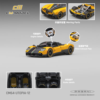 PREORDER CM MODEL 1/64 Pagani Utopia Giallo Ginevra CM64-UTOPIA-12 (Approx. Release Date : Q4 2026 subject to manufacturer's final decision)