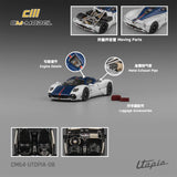 PREORDER CM MODEL 1/64 Pagani Utopia Bianco Benny with Blu Francia Carbon & Rosso Monza Stripe CM64-Utopia-08 (Approx. Release Date : Q3 2026 subject to manufacturer's final decision)